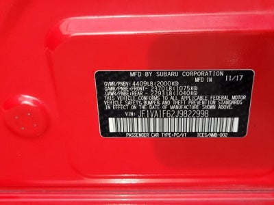 2018 Subaru WRX Limited