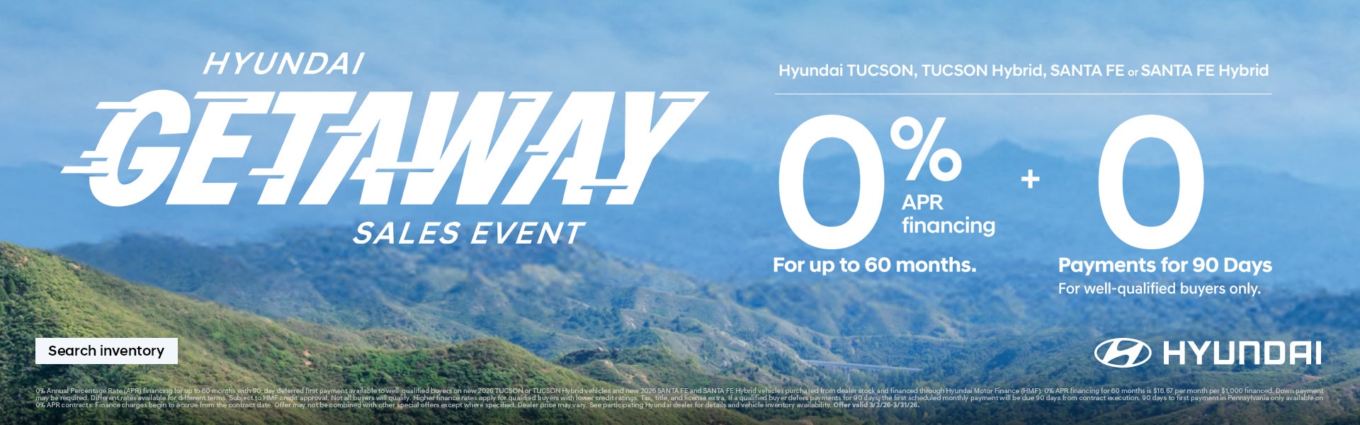 South Hyundai 2026 Getaway Sales Event Offer